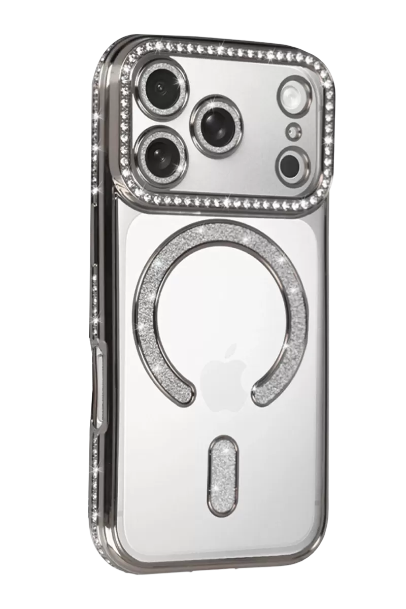 Newface Apple iPhone 17 Pro Joke Simli Magneticsafe Kılıf - Gümüş