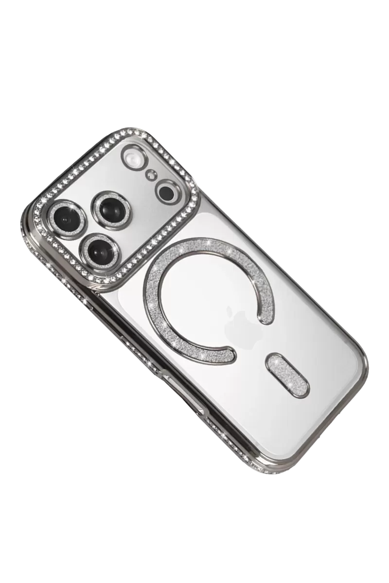 Newface Apple iPhone 17 Pro Joke Simli Magneticsafe Kılıf - Gümüş