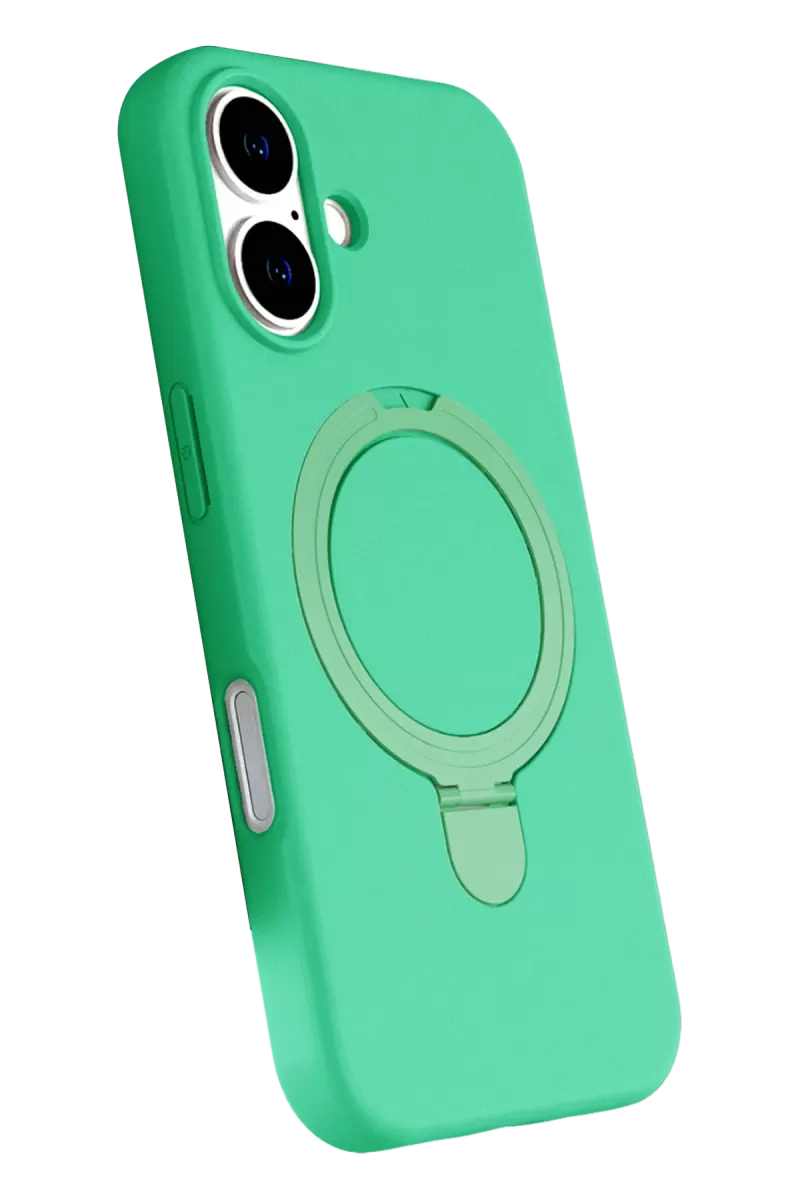 Newface Apple iPhone 16 Regal Magsafe Standlı Kapak - Yeşil