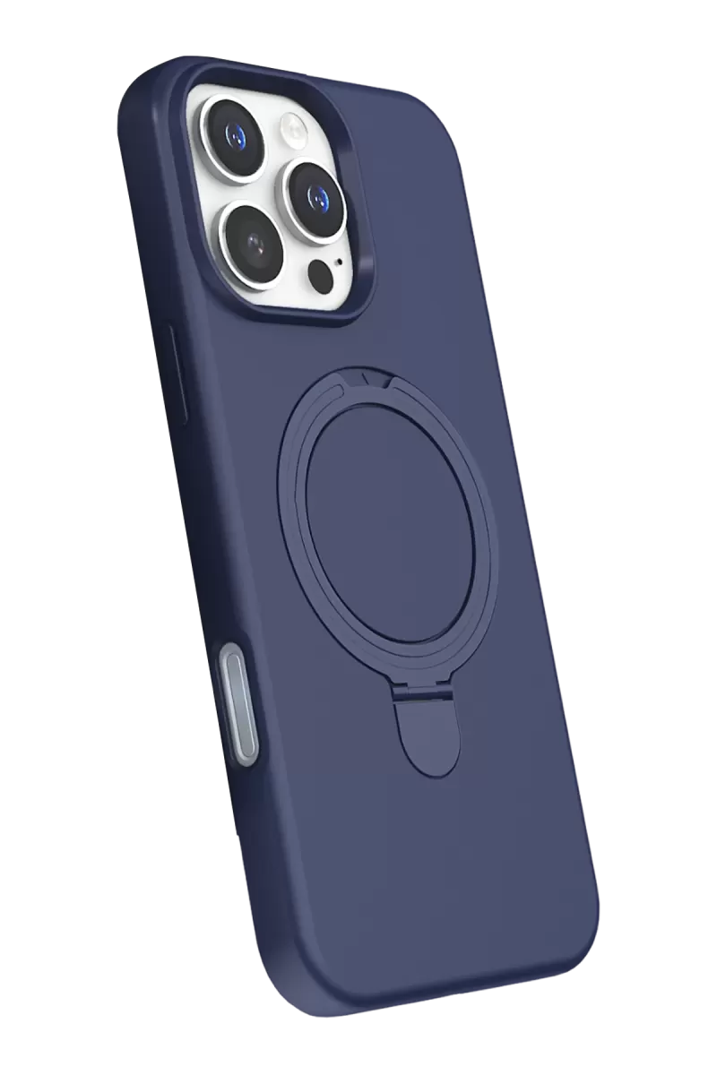 Newface Apple iPhone 16 Pro Regal Magsafe Standlı Kapak - Lacivert