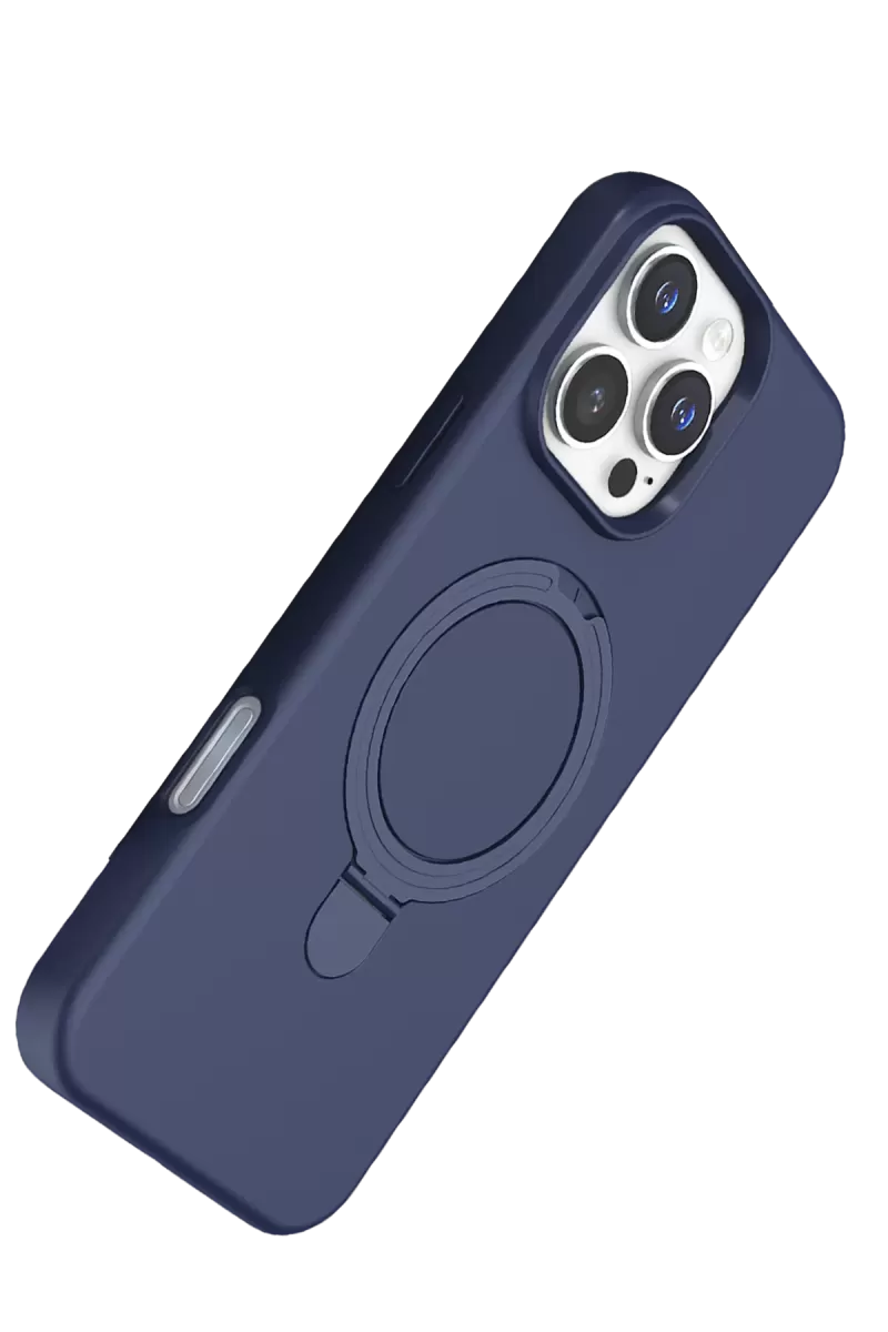 Newface Apple iPhone 16 Pro Regal Magsafe Standlı Kapak - Lacivert
