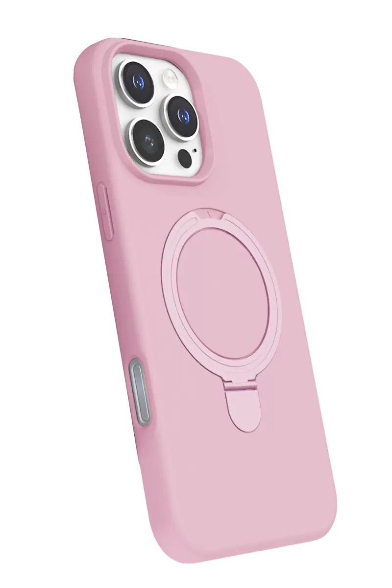 Newface Apple iPhone 16 Pro Max Regal Magsafe Standlı Kapak - Açık Pembe