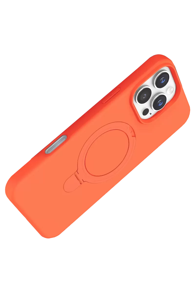 Newface Apple iPhone 16 Pro Max Regal Magsafe Standlı Kapak - Turuncu