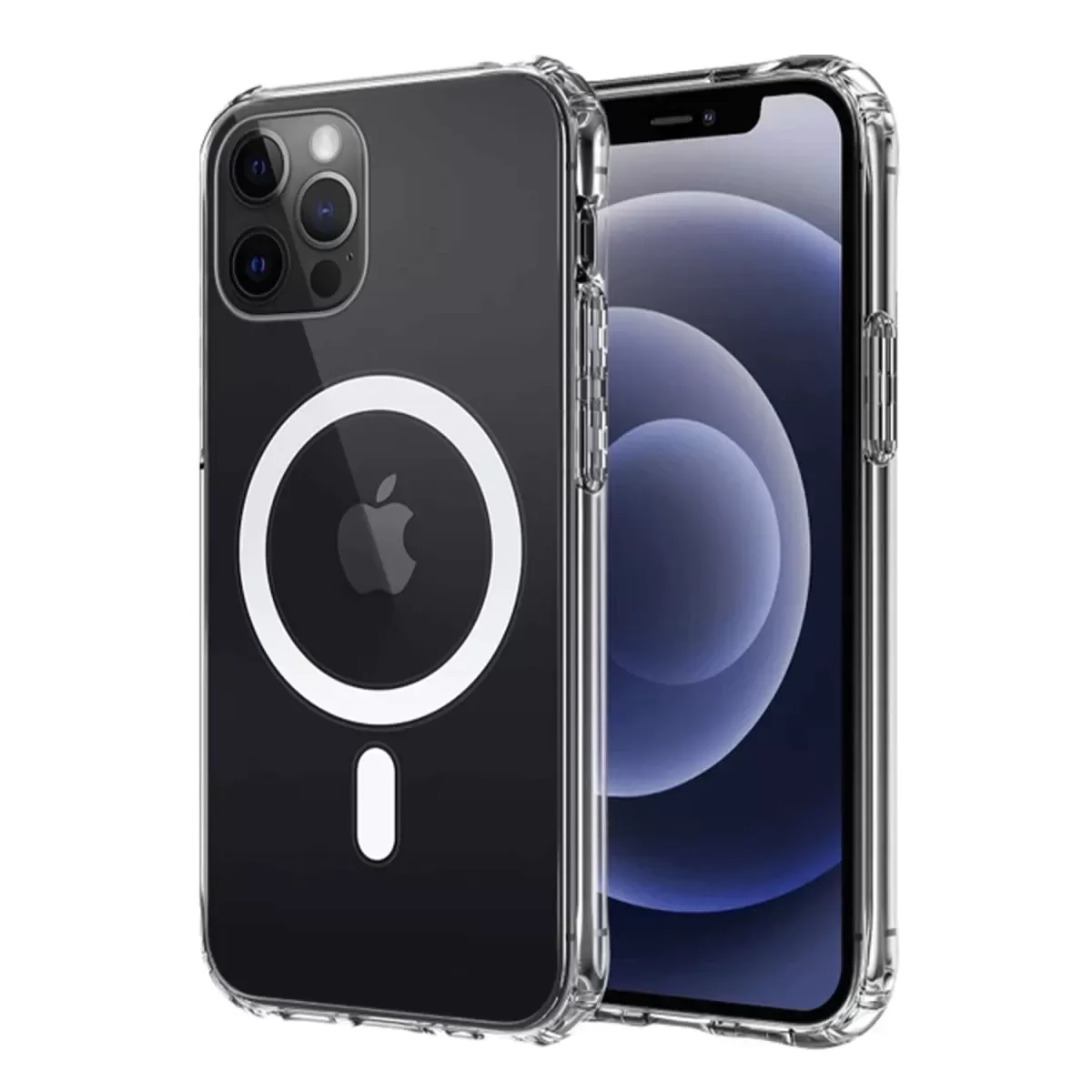 Newface Apple iPhone 12 Kılıf Magneticsafe Şeffaf Silikon - Şeffaf