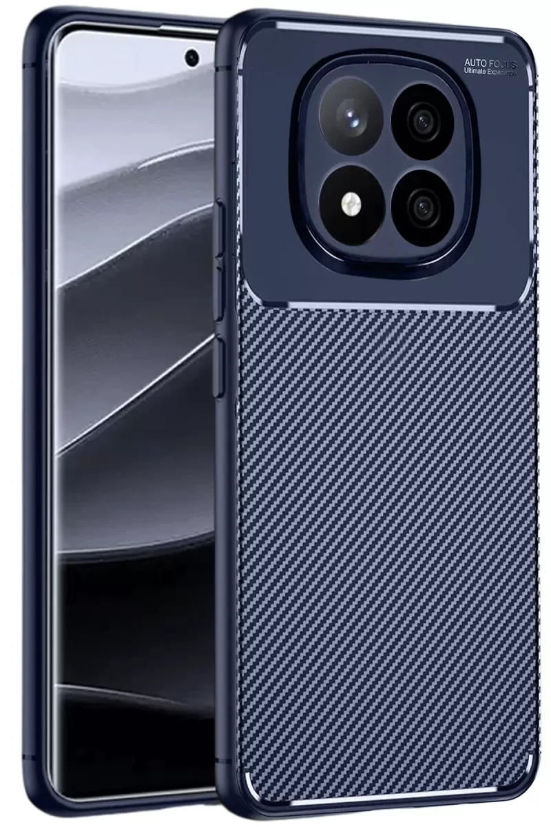 Newface Xiaomi Redmi Note 14 Pro 4G Kılıf Auto Focus Karbon Kapak - Lacivert