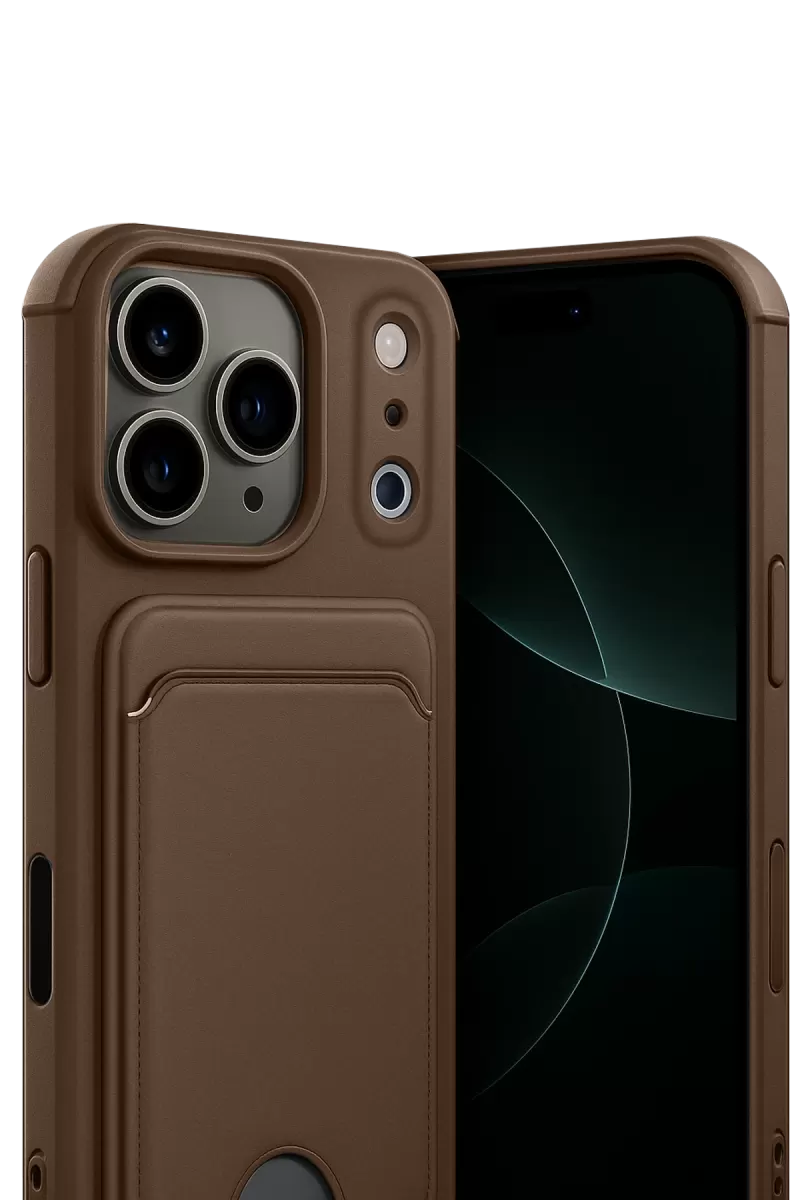 Newface Apple iPhone 17 Pro Max Kelvin Kartvizitli Silikon - Kahverengi