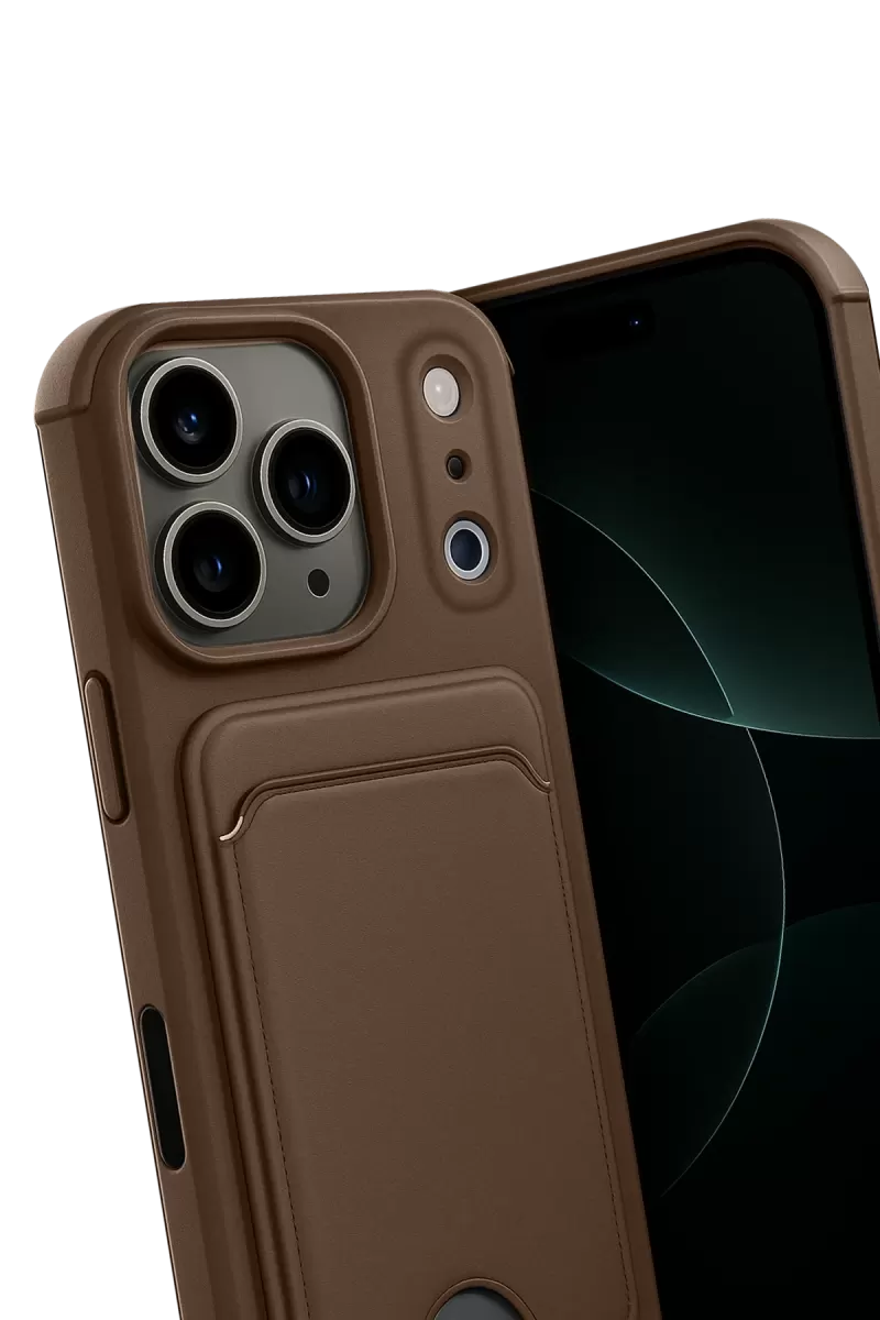 Newface Apple iPhone 17 Pro Max Kelvin Kartvizitli Silikon - Kahverengi