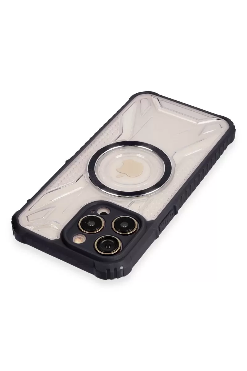 Newface Apple iPhone 14 Pro Max Kılıf Prag Magneticsafe Kapak - Siyah