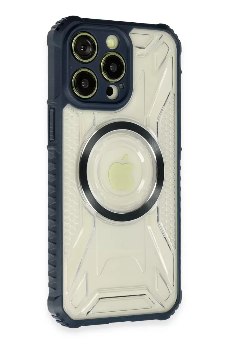 Newface Apple iPhone 14 Pro Max Kılıf Prag Magneticsafe Kapak - Lacivert
