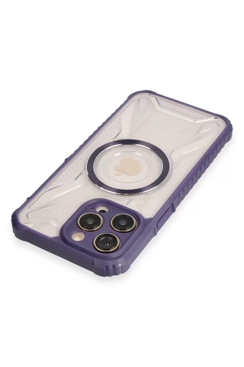 Newface Apple iPhone 14 Pro Max Kılıf Prag Magneticsafe Kapak - Derin Mor