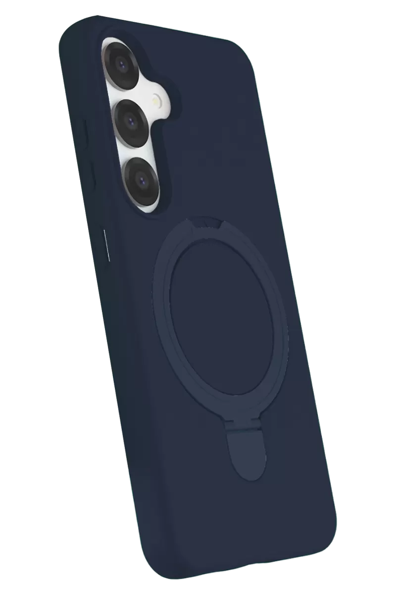 Newface Samsung Galaxy S25 Regal Magsafe Standlı Kapak - Lacivert