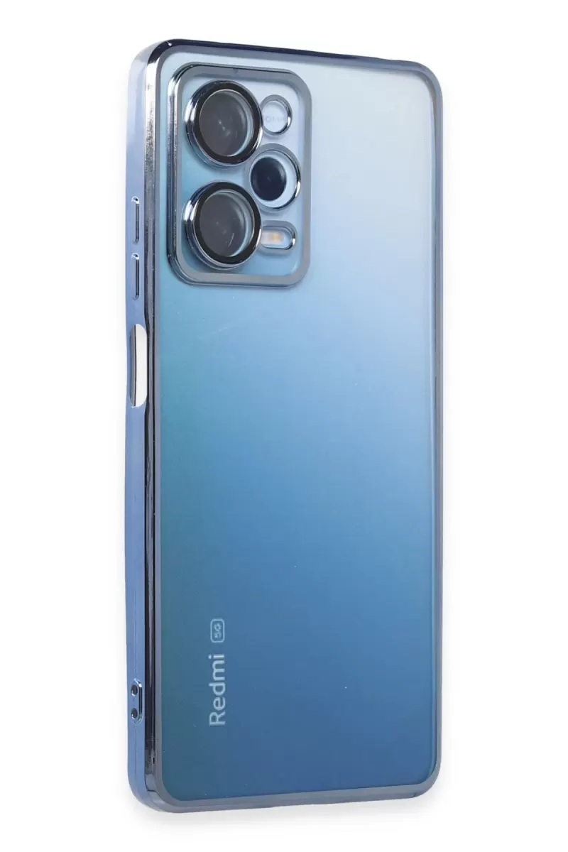 Newface Xiaomi Redmi Note 12 Pro 5G Kılıf Razer Lensli Silikon - Açık Mavi
