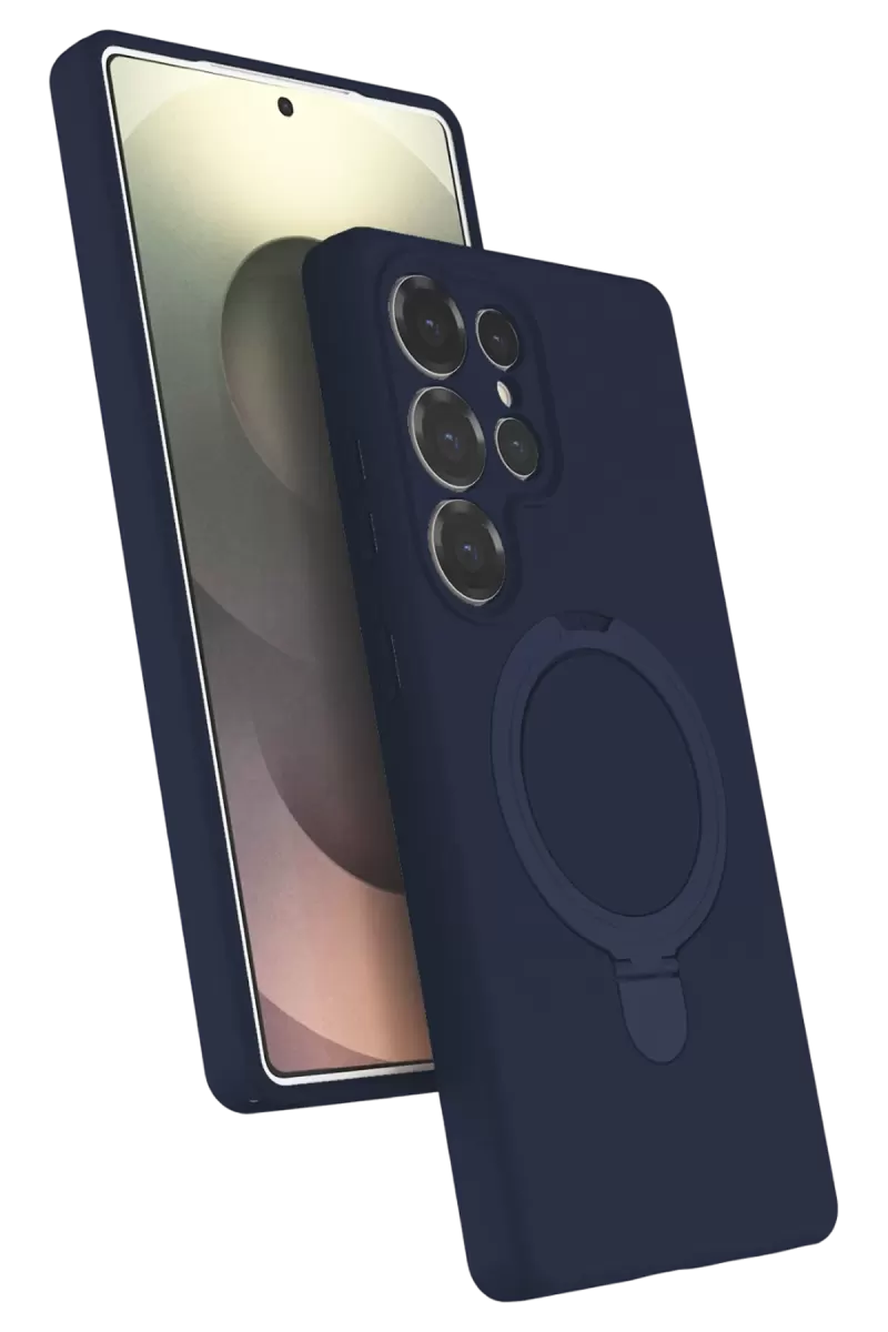 Newface Samsung Galaxy S25 Ultra Regal Magsafe Standlı Kapak - Lacivert
