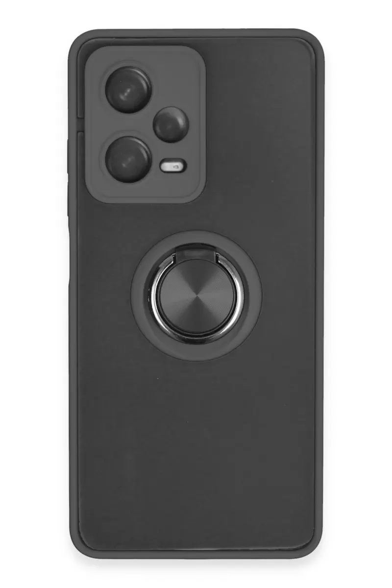 Newface Xiaomi Poco X5 Pro 5G Kılıf Montreal Yüzüklü Silikon Kapak - Siyah