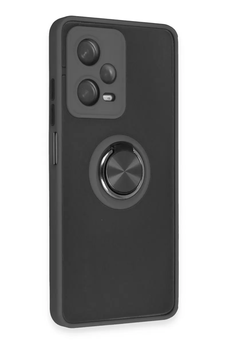 Newface Xiaomi Poco X5 Pro 5G Kılıf Montreal Yüzüklü Silikon Kapak - Siyah