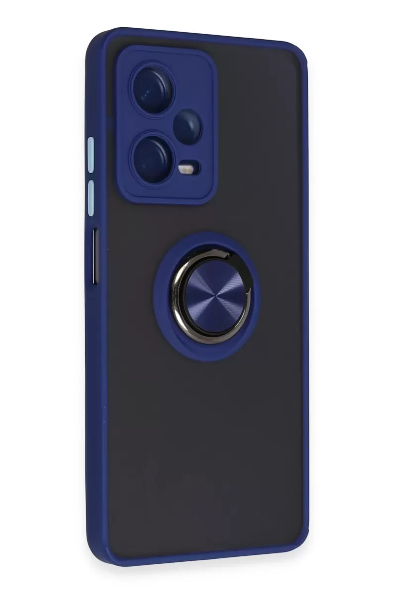 Newface Xiaomi Poco X5 Pro 5G Kılıf Montreal Yüzüklü Silikon Kapak - Lacivert
