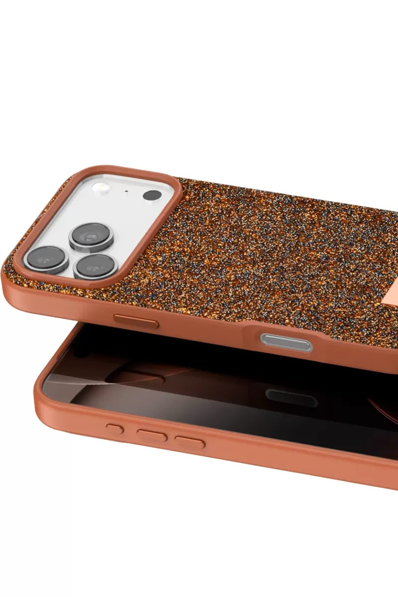Onegif Apple iPhone 17 Pro Max Bright Simli Kapak - Turuncu