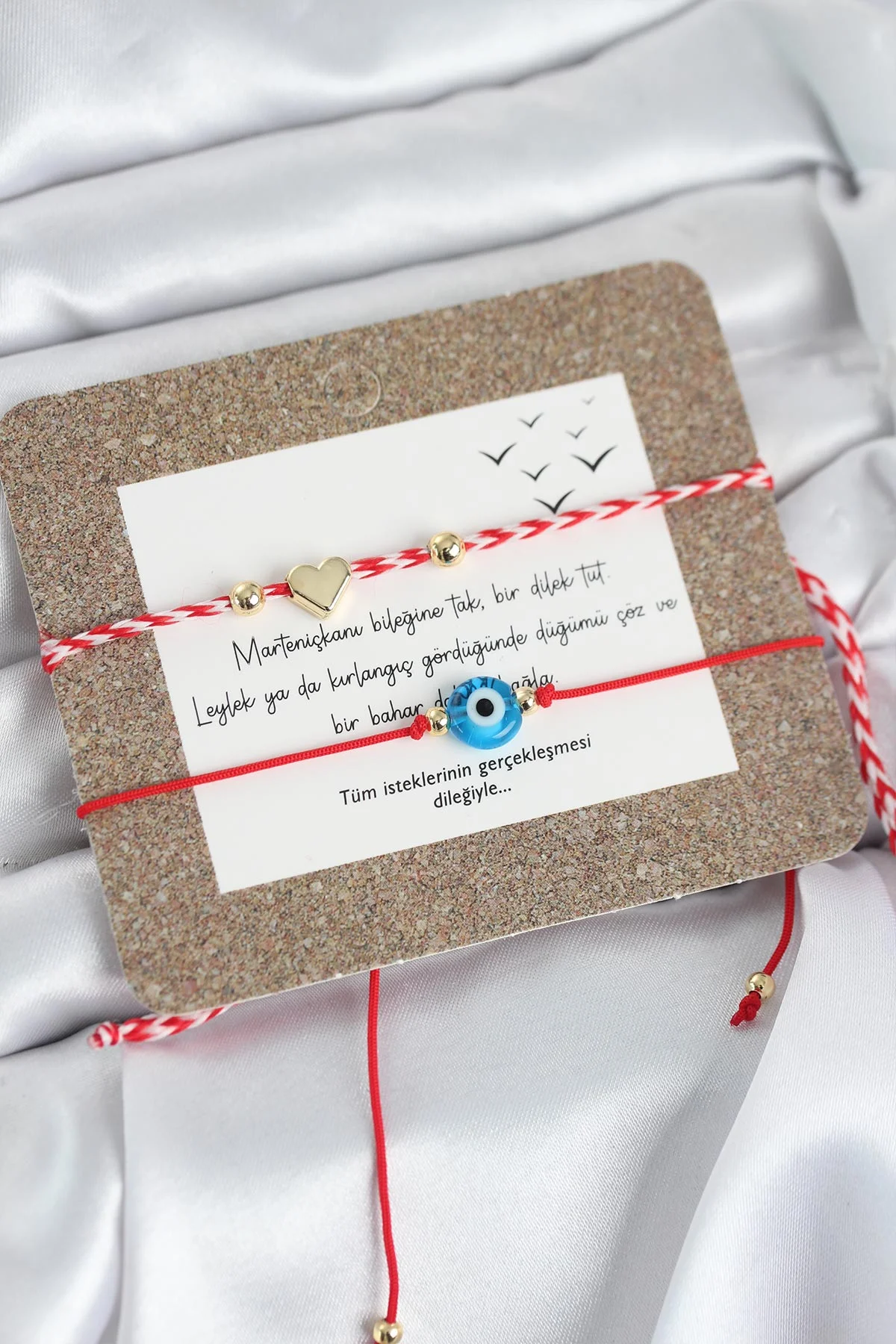 Marteniçka Bileklik 2'li Nazar ve Kalp Model