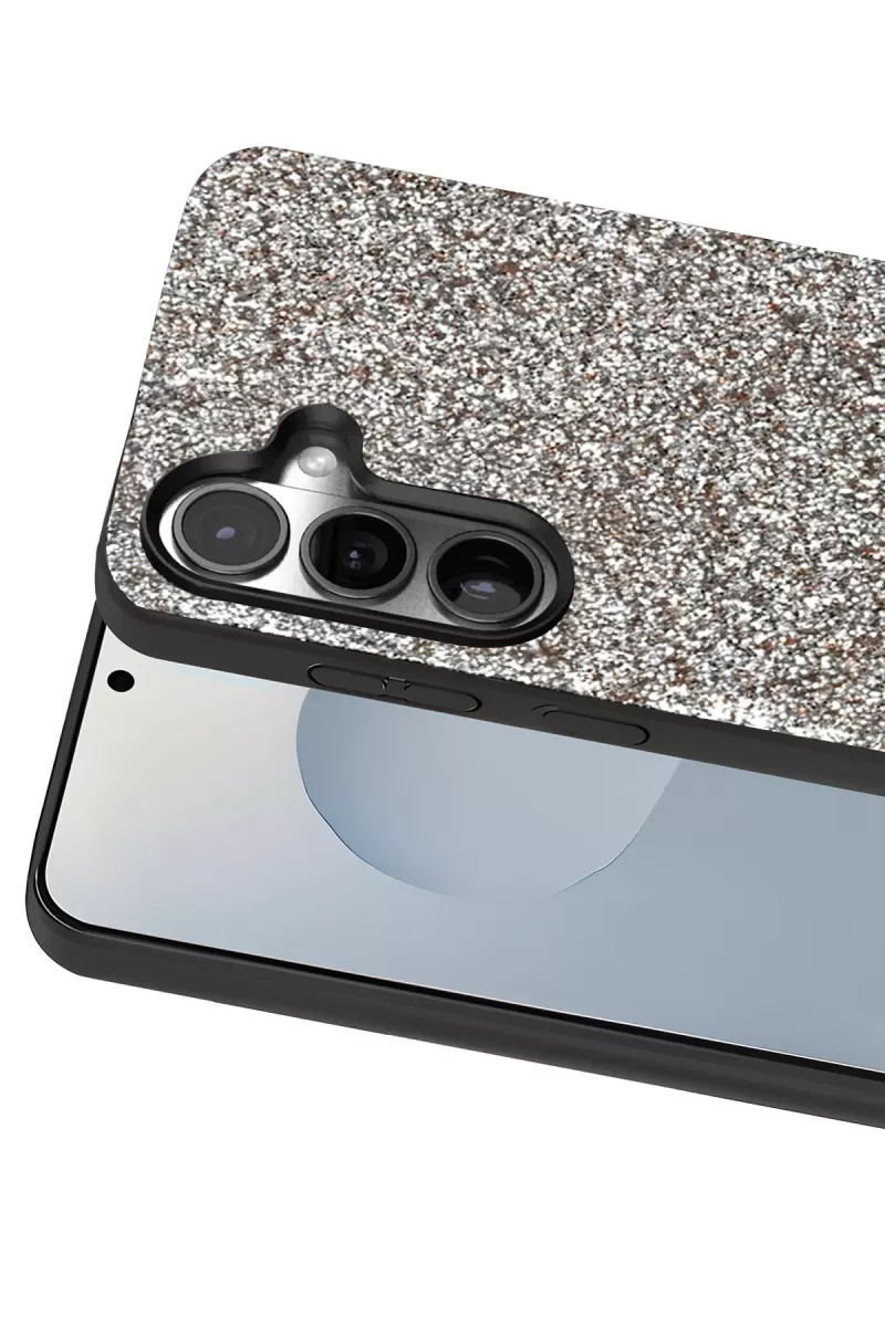 Onegif Samsung Galaxy S25 Bright Simli Kapak - Gümüş
