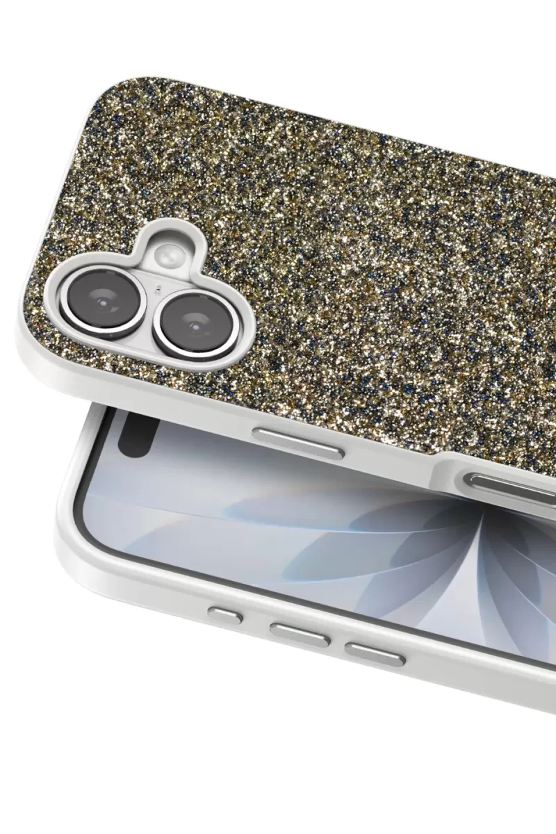 Onegif Apple iPhone 17 Bright Simli Kapak - Çöl Titanyum