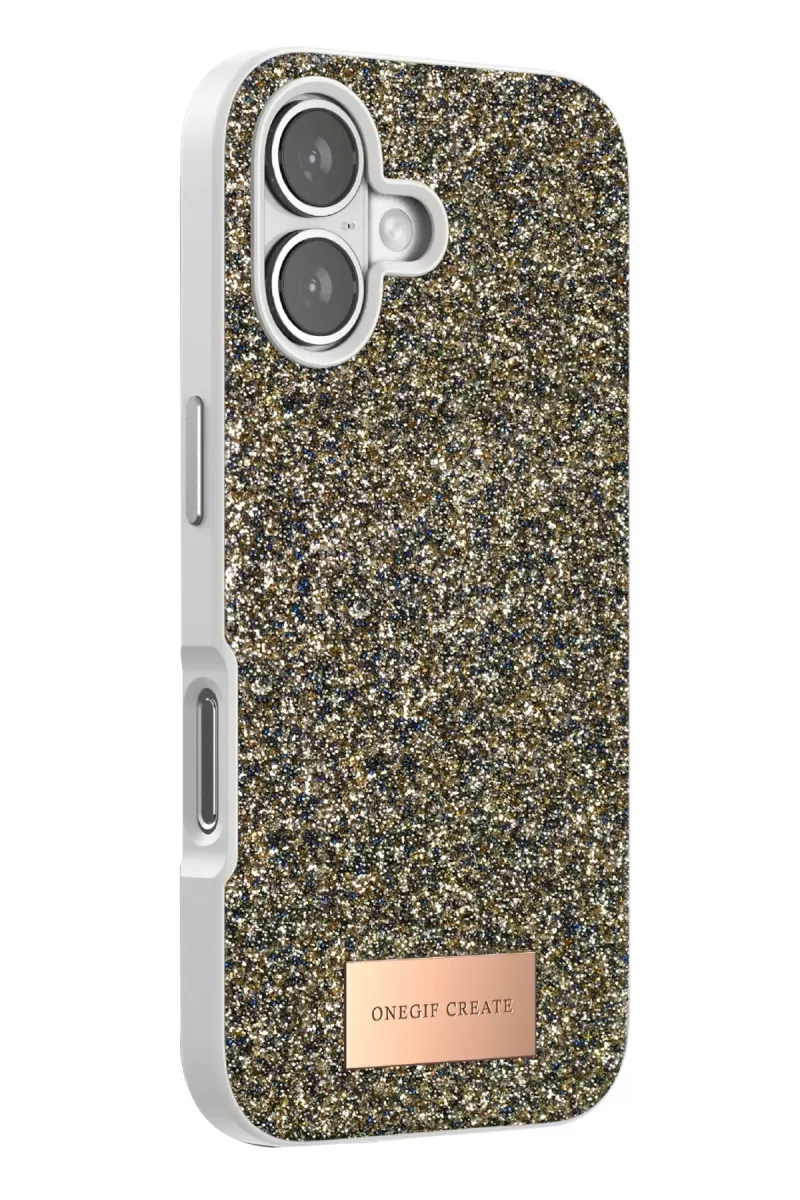 Onegif Apple iPhone 17 Bright Simli Kapak - Çöl Titanyum
