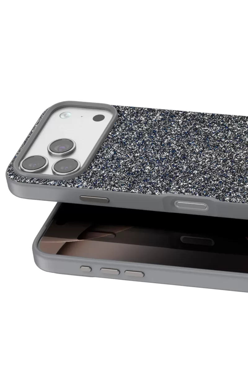 Onegif Apple iPhone 17 Pro Bright Simli Kapak - Gümüş