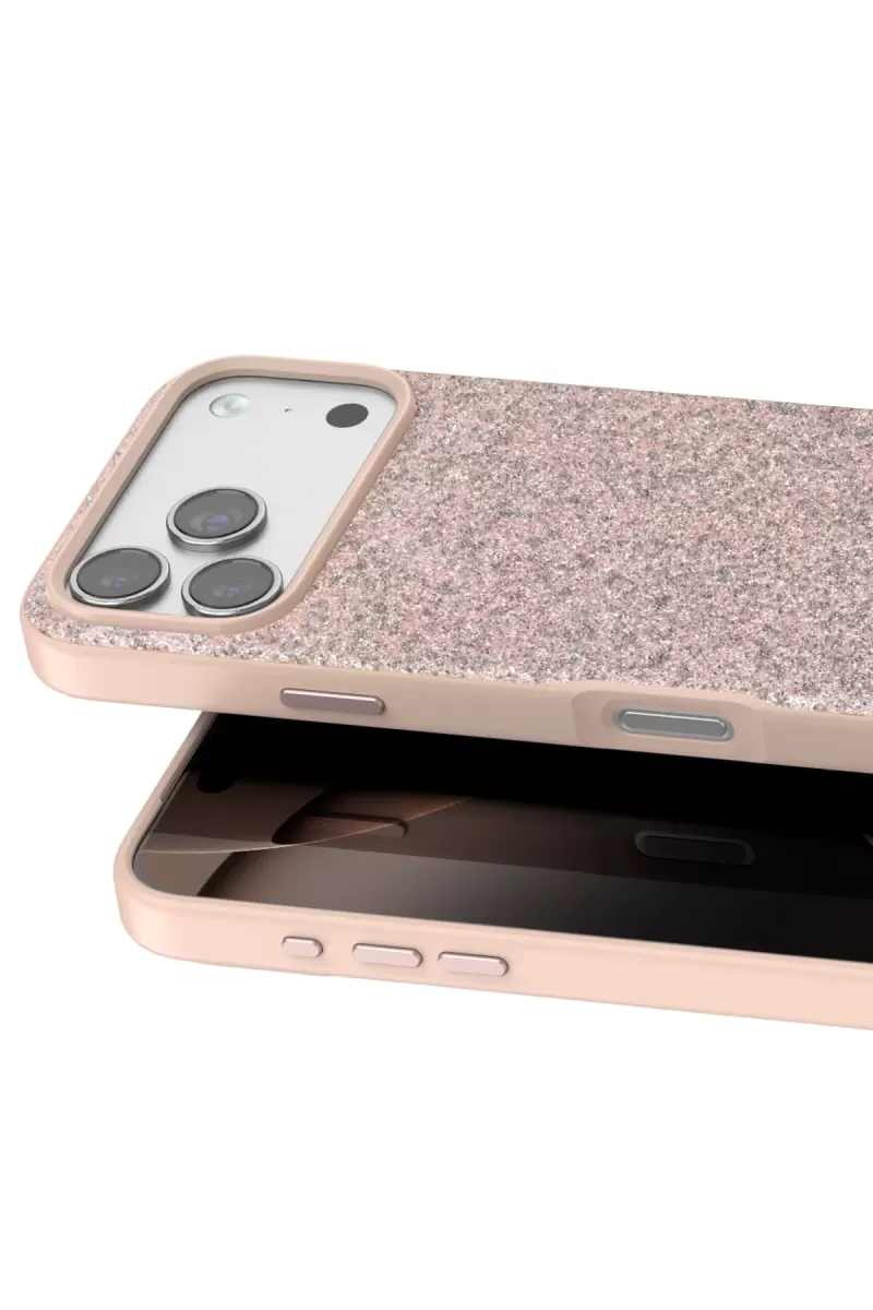 Onegif Apple iPhone 17 Pro Bright Simli Kapak - Pembe