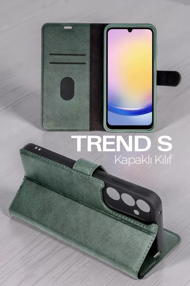 Newface Samsung Galaxy A37 5G Trend S Plus Kapaklı Kılıf - Yeşil