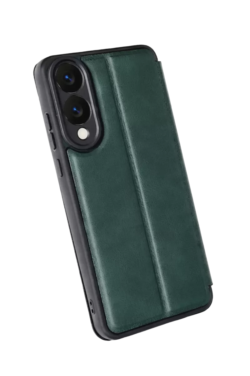 Newface Samsung Galaxy S25 Edge Flip Cover - Koyu Yeşil