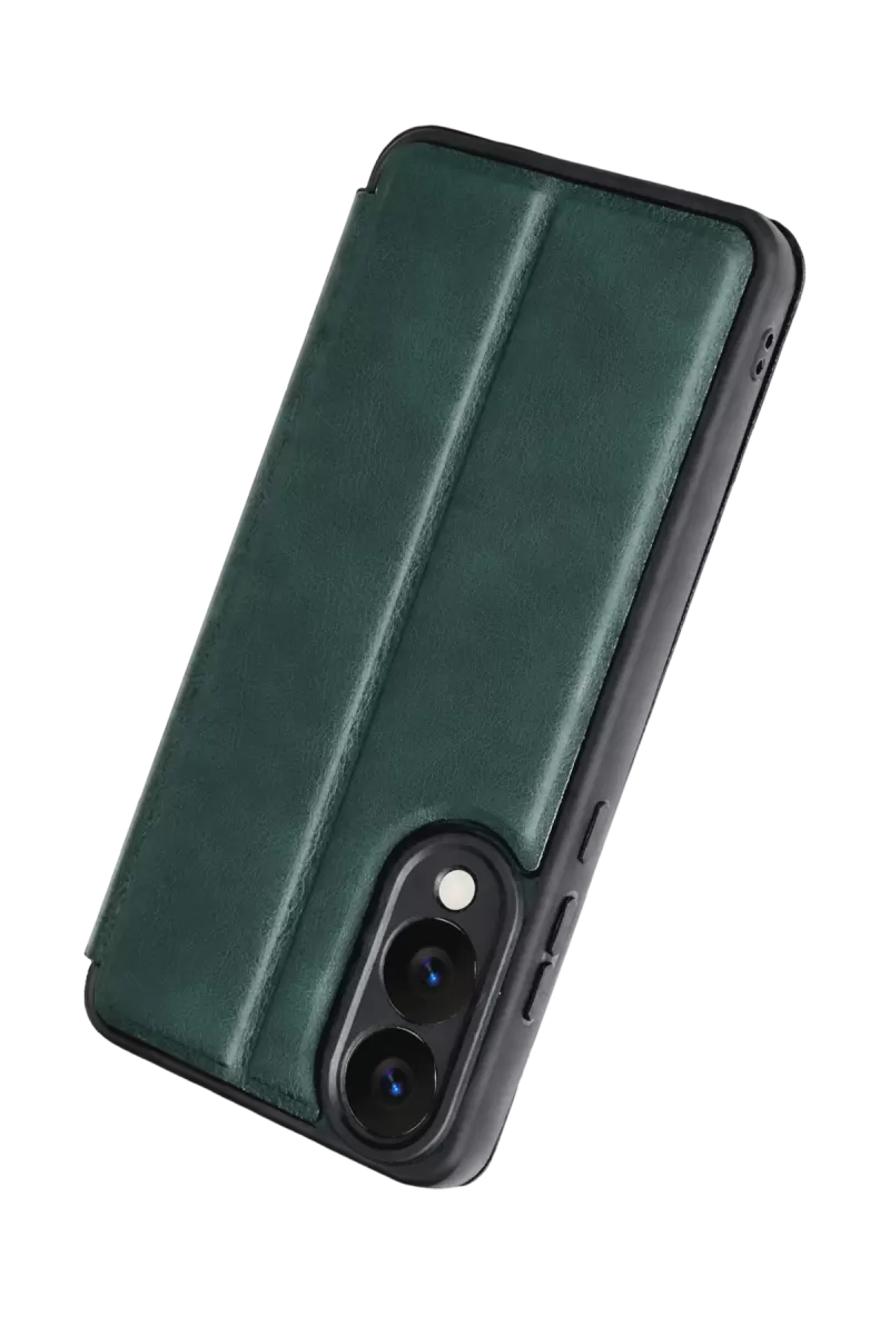 Newface Samsung Galaxy S25 Edge Flip Cover - Koyu Yeşil