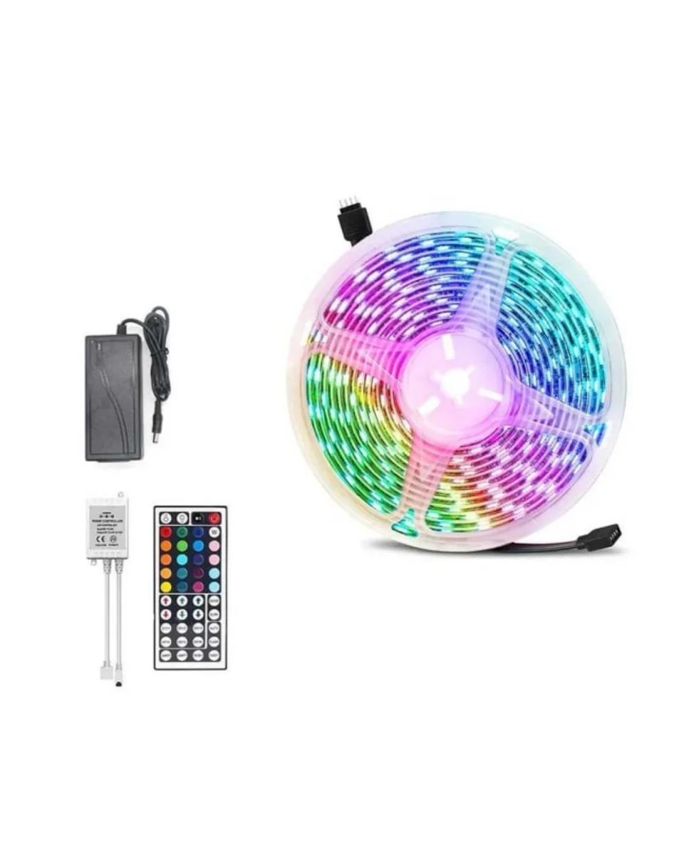 5050 RGB LED Şerit 5 Metre Uzaktan Kumandalı Ortam Aydınlatma Led