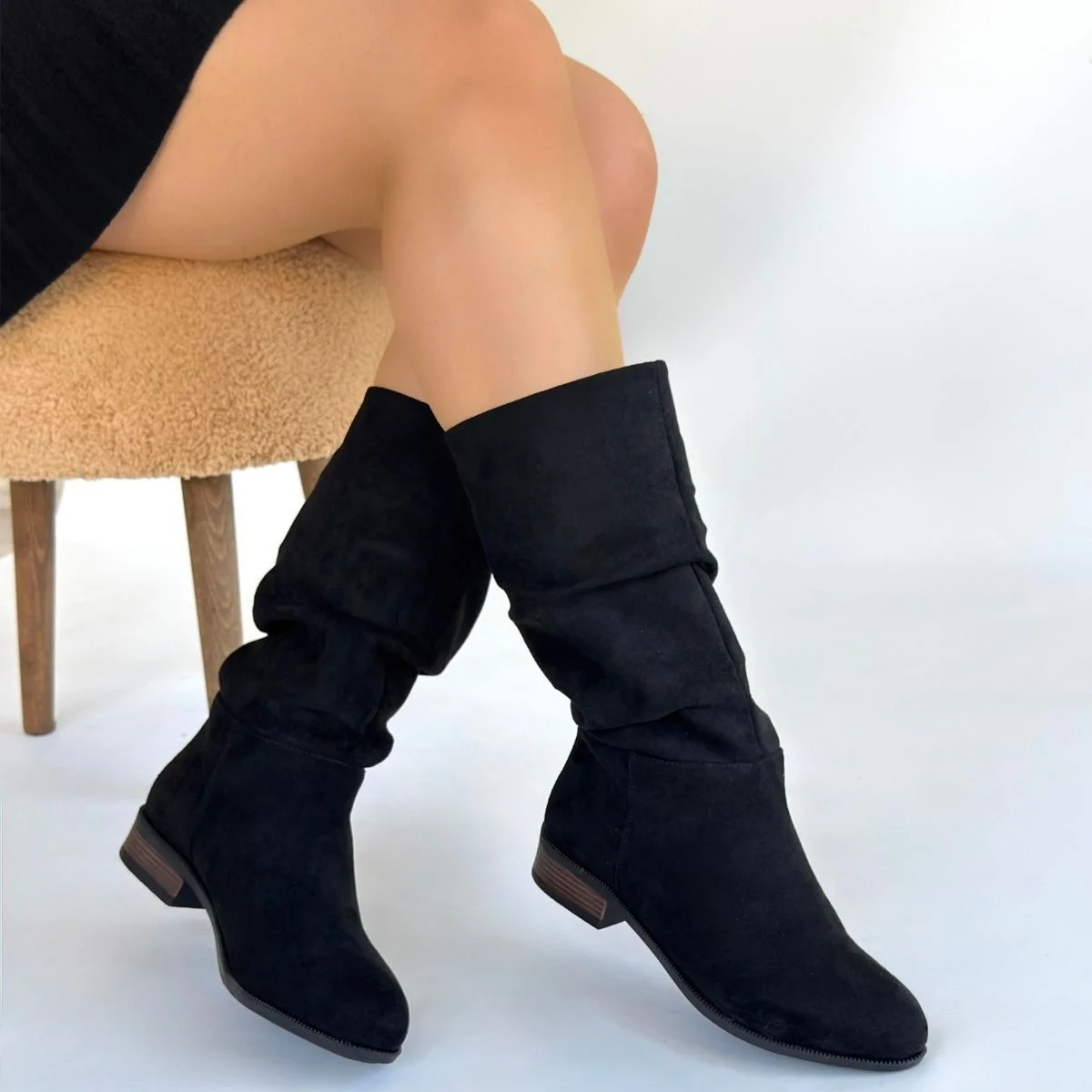 Plod Siyah Süet Çizme