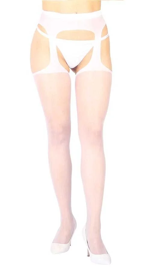 Beyaz Özel Bölgesi Açık Fantazi Külotlu Çorap Brf1054