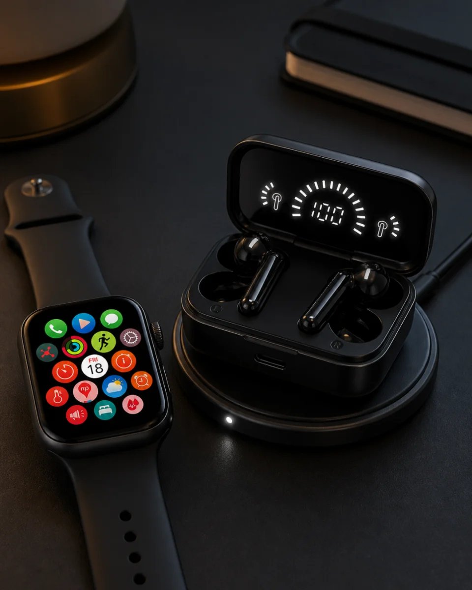 Spor ve Günlük Kullanıma Uygun Akıllı Saat ve Bluetooth Kulaklık Seti Yüksek Performans