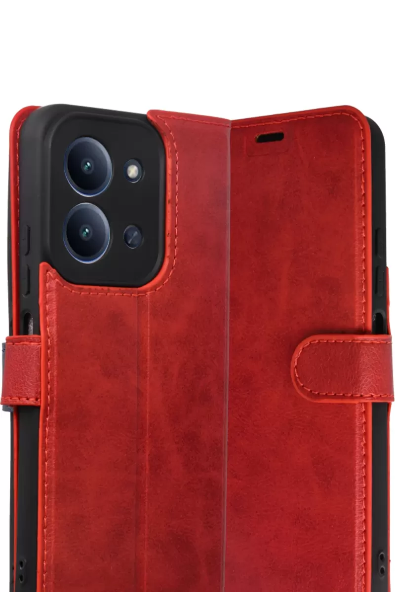 Newface Xiaomi Redmi 15C 4G Trend S Plus Kapaklı Kılıf - Kırmızı
