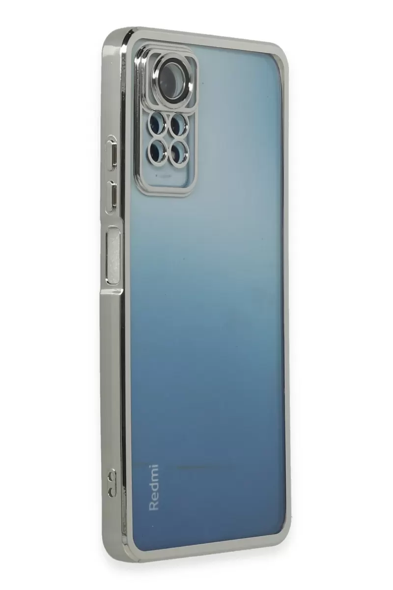 Newface Xiaomi Redmi Note 11 Pro Kılıf Razer Lensli Silikon - Gümüş