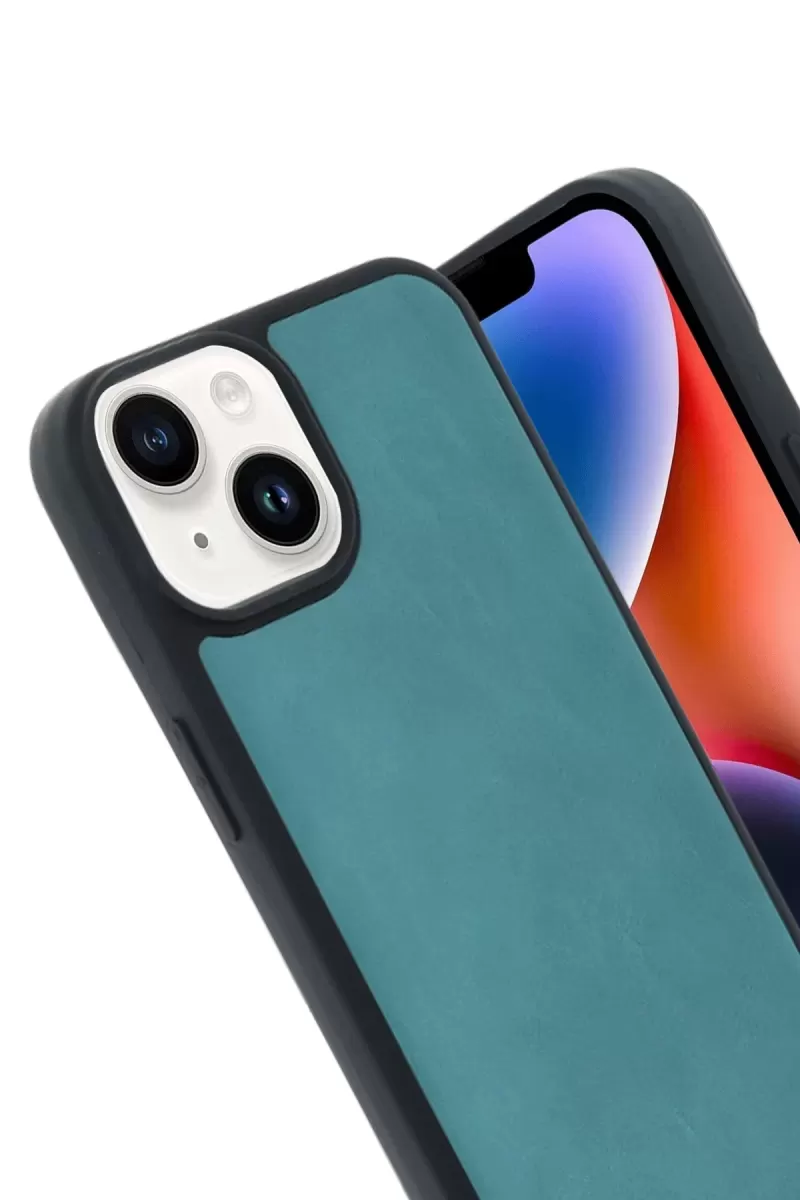 Newface Apple iPhone 15 Kılıf Aras Deri Kapak - Açık Yeşil