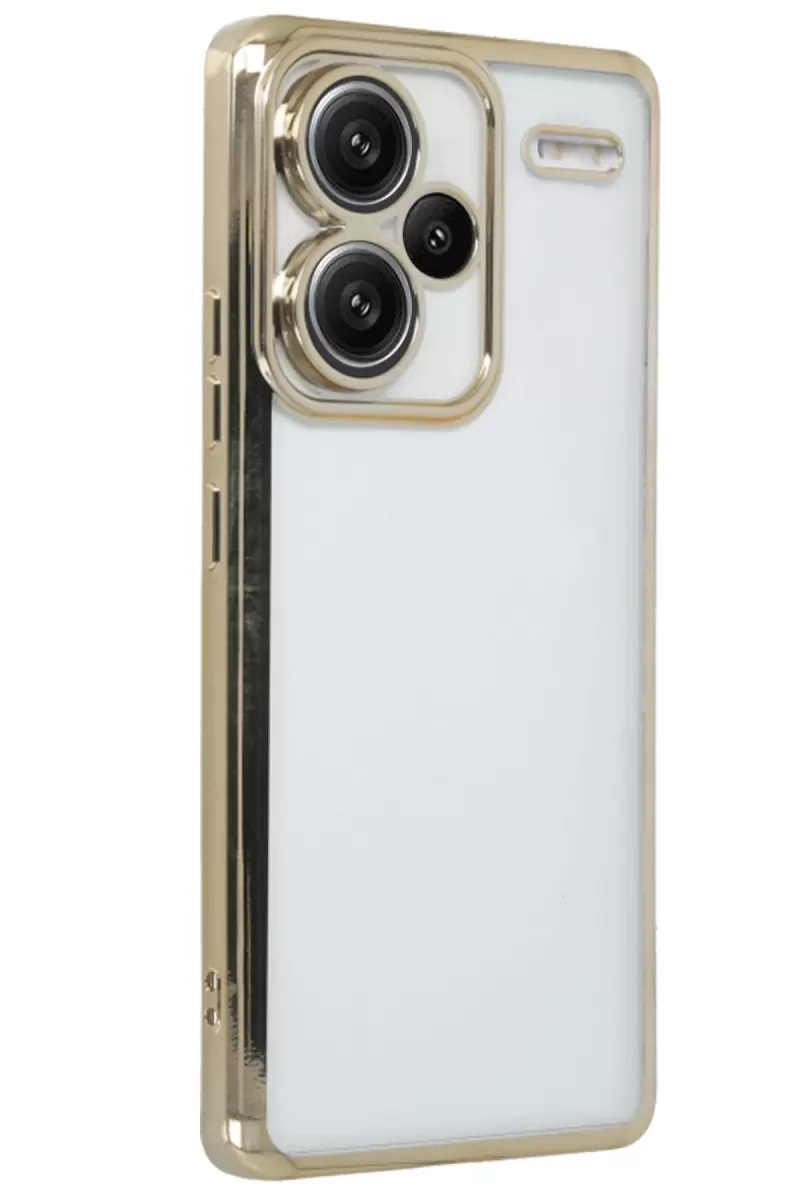 Newface Xiaomi Redmi Note 13 Pro Plus Kılıf Razer Lensli Silikon - Gold