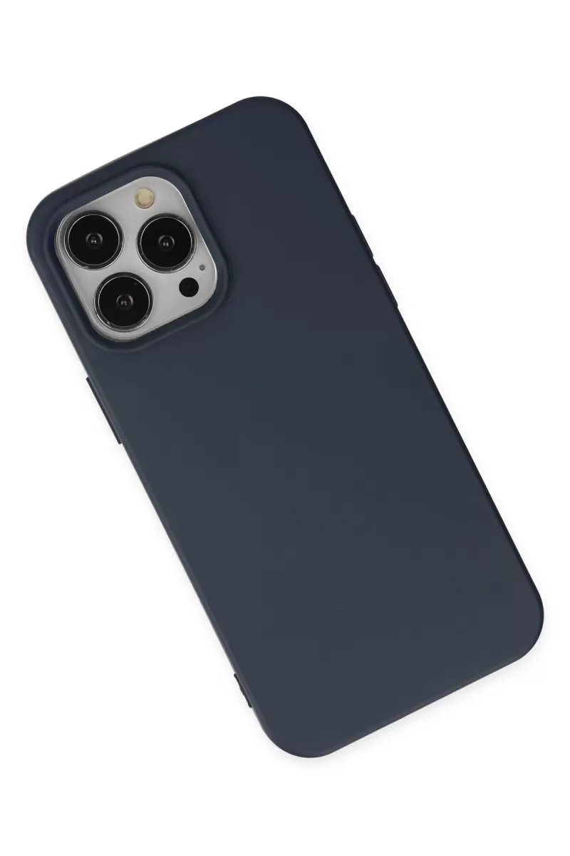 Newface Apple iPhone 14 Pro Kılıf Nano içi Kadife Silikon - Lacivert