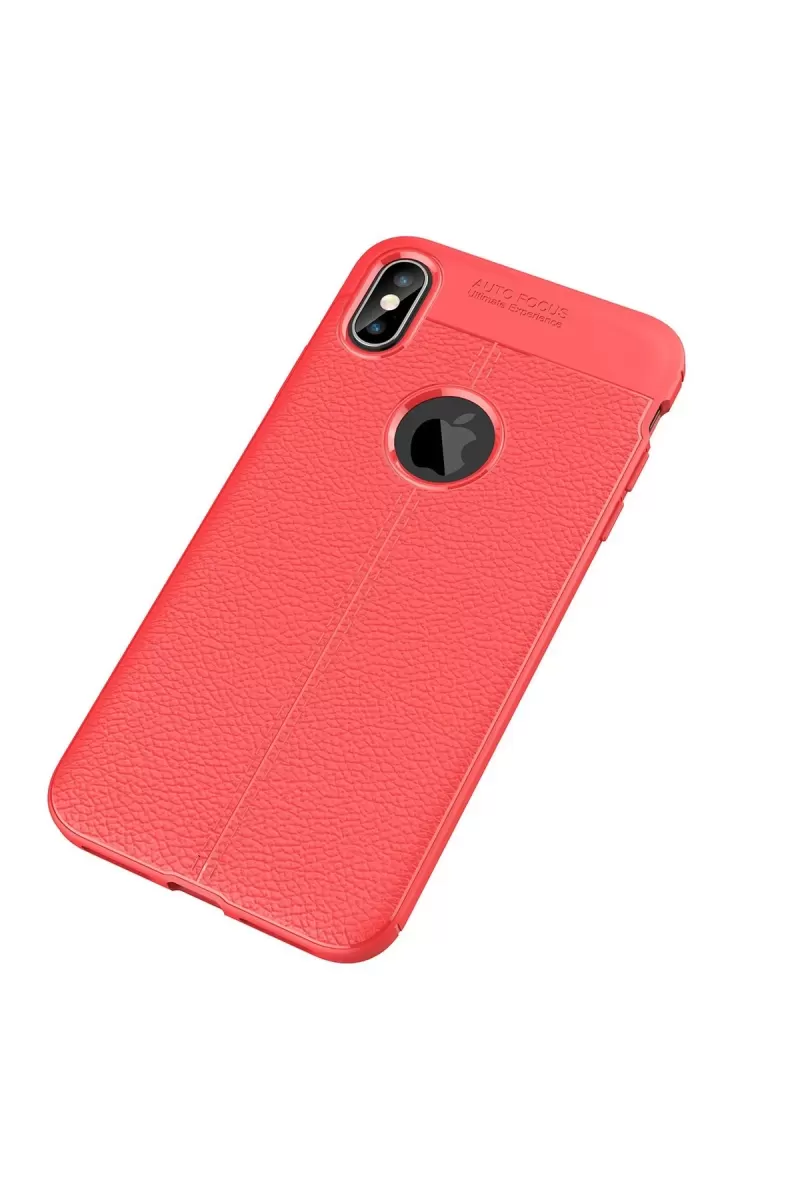 Newface Apple iPhone X Kılıf Auto Focus Kapak - Kırmızı