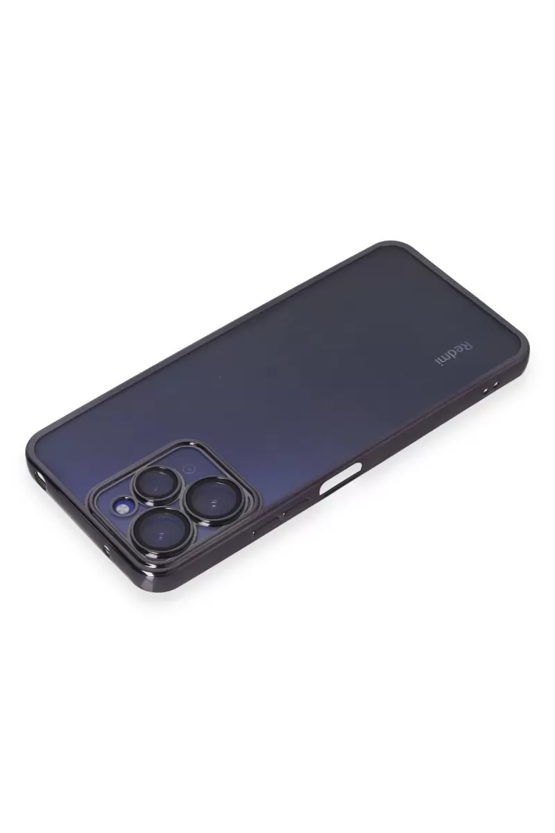 Newface Xiaomi Redmi 12 Kılıf Razer Lensli Silikon - Mor