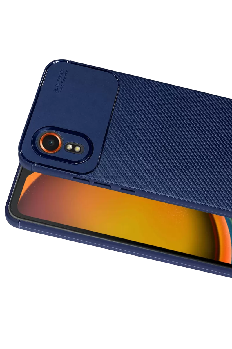 Newface Samsung Galaxy XCover 7 Kılıf Auto Focus Karbon Kapak - Lacivert