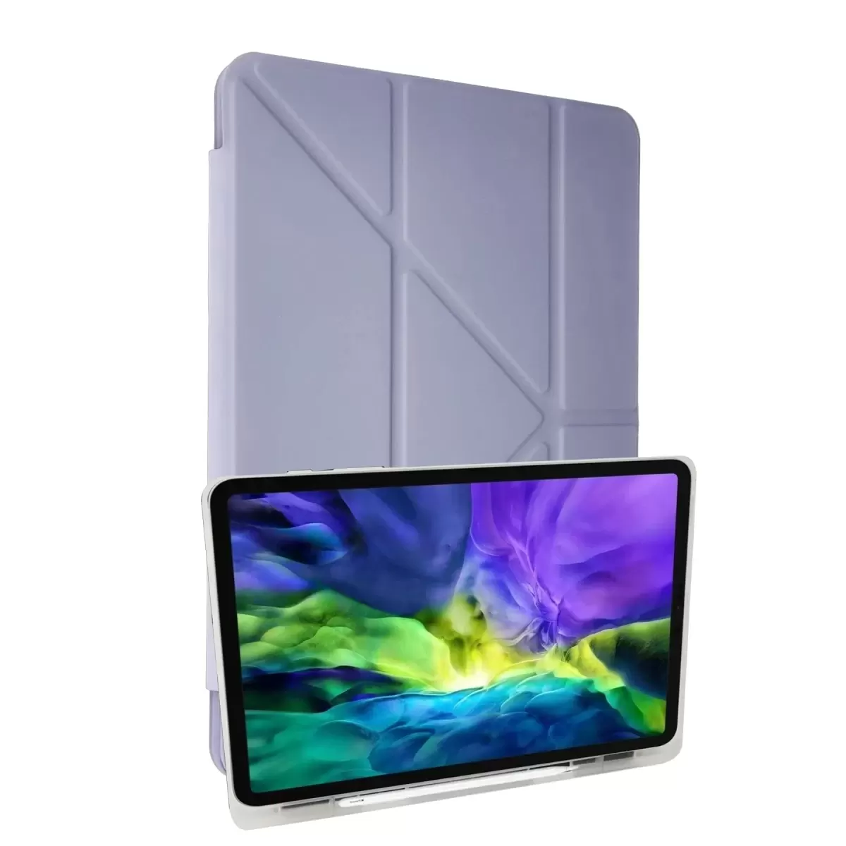 Newface Apple iPad 10.2 (8.nesil) Kılıf Kalemlikli Mars Tablet Kılıfı - Lila