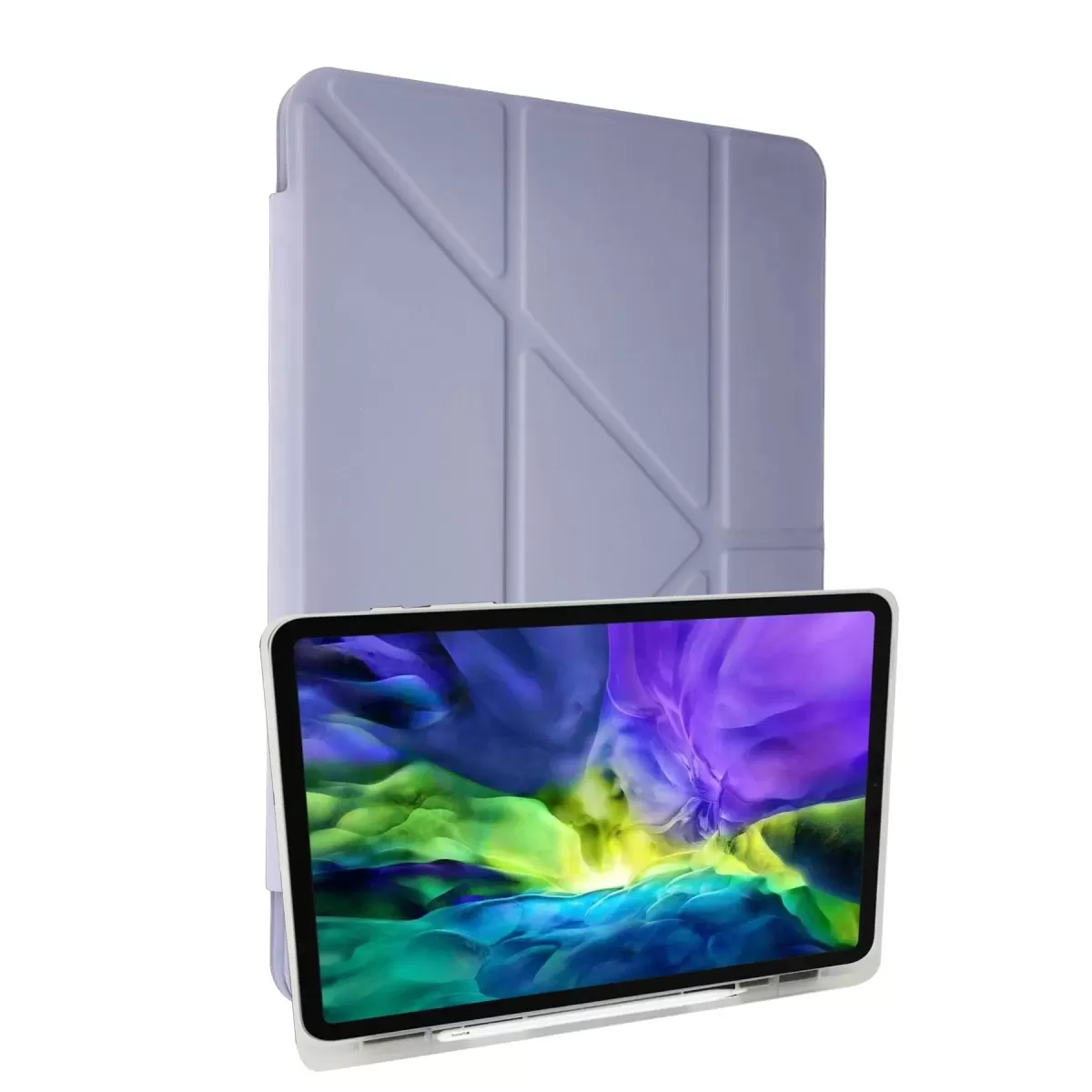 Newface Apple iPad 10.2 (8.nesil) Kılıf Kalemlikli Mars Tablet Kılıfı - Lila