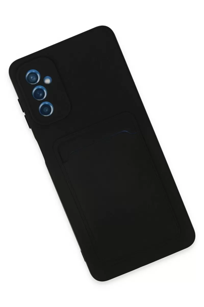 Newface Samsung Galaxy M52 5G Kılıf Kelvin Kartvizitli Silikon - Siyah