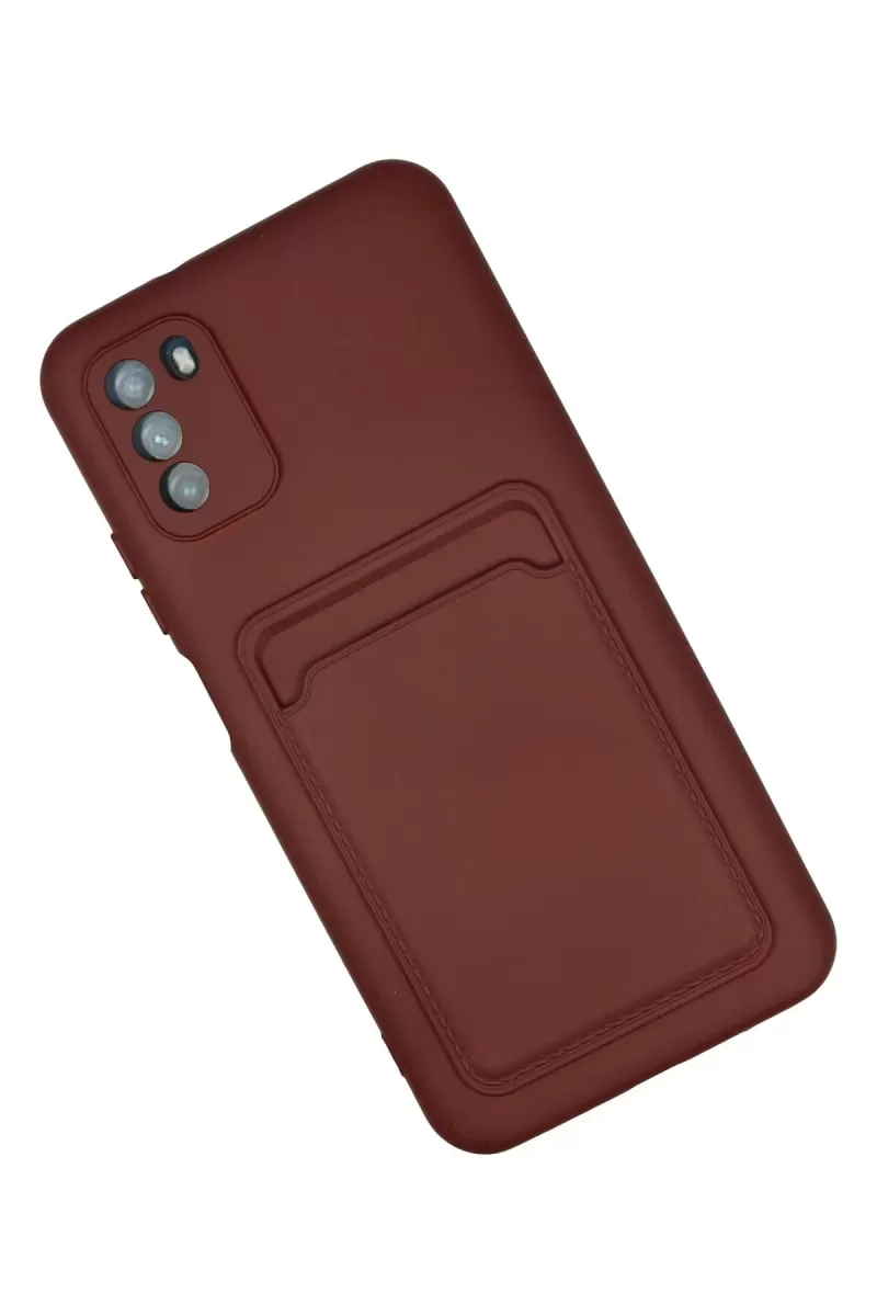 Newface Xiaomi Pocophone M3 Kılıf Kelvin Kartvizitli Silikon - Bordo