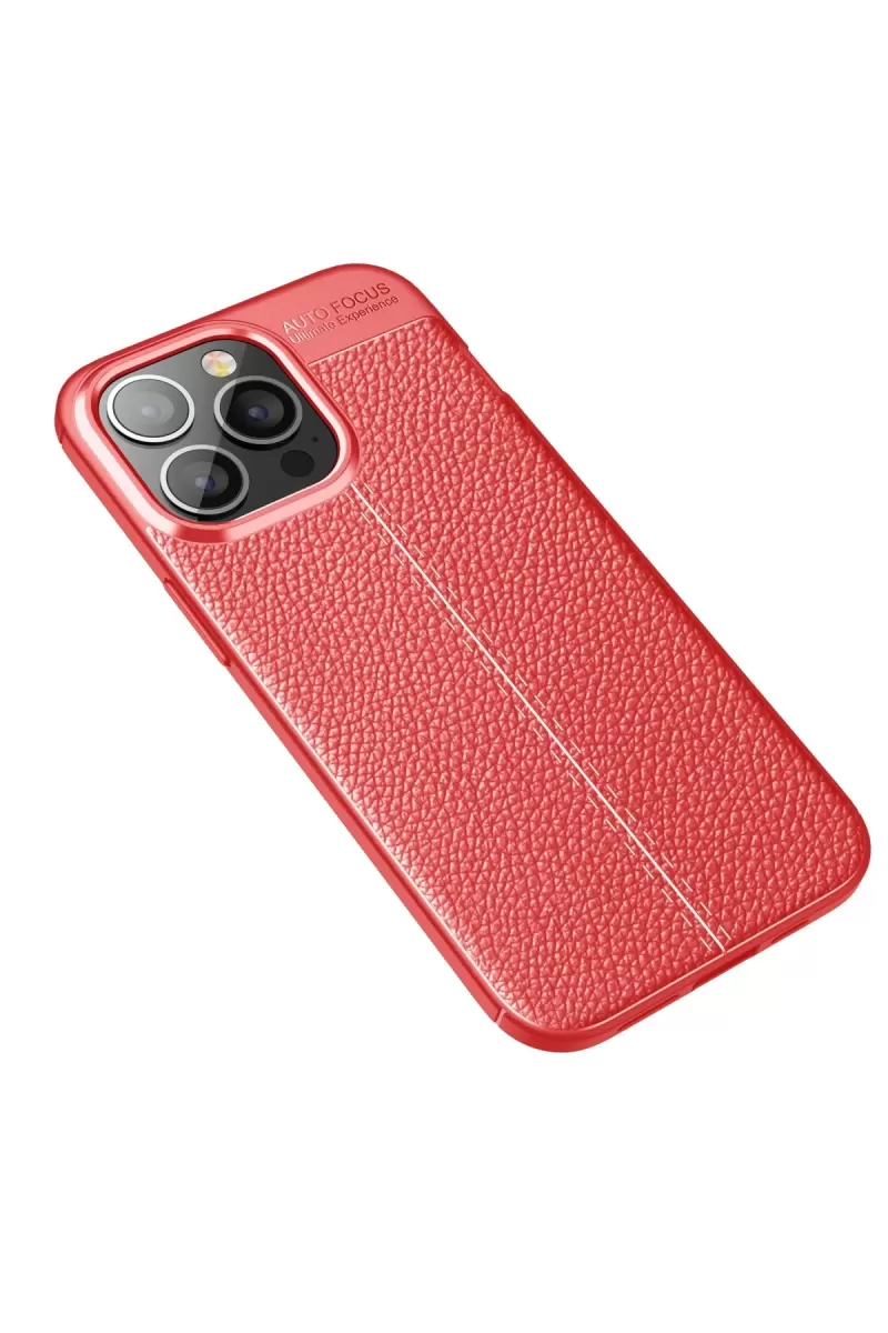 Newface Apple iPhone 13 Pro Max Kılıf Auto Focus Kapak - Kırmızı