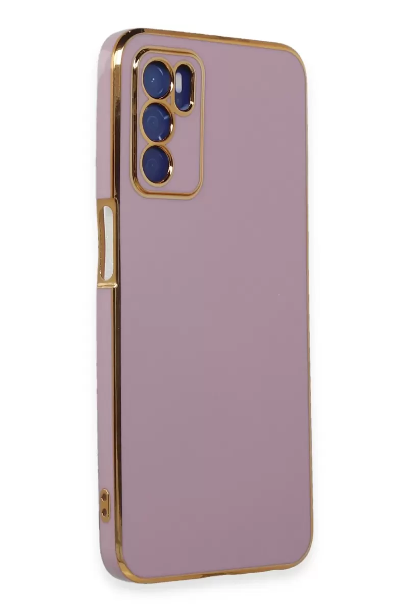 Newface Oppo A16 Kılıf Volet Silikon - Mor