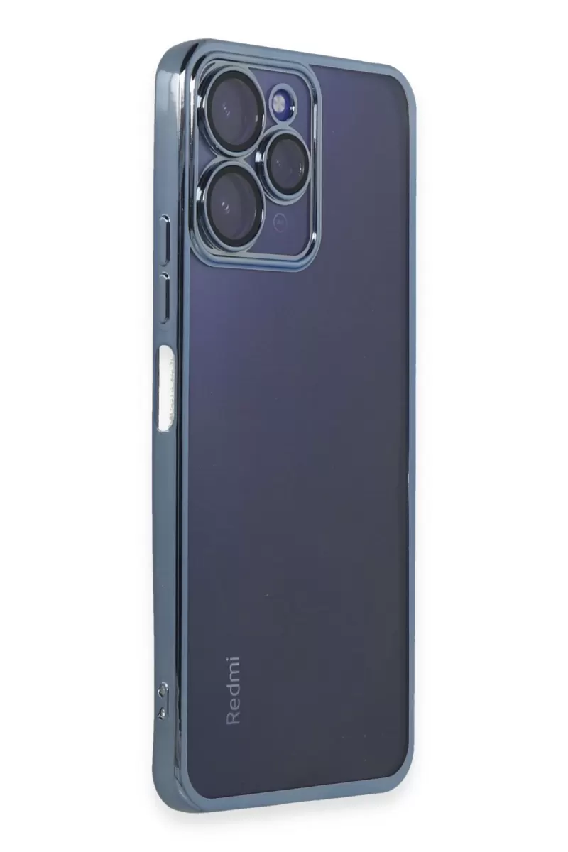 Newface Xiaomi Redmi 12 Kılıf Razer Lensli Silikon - Açık Mavi
