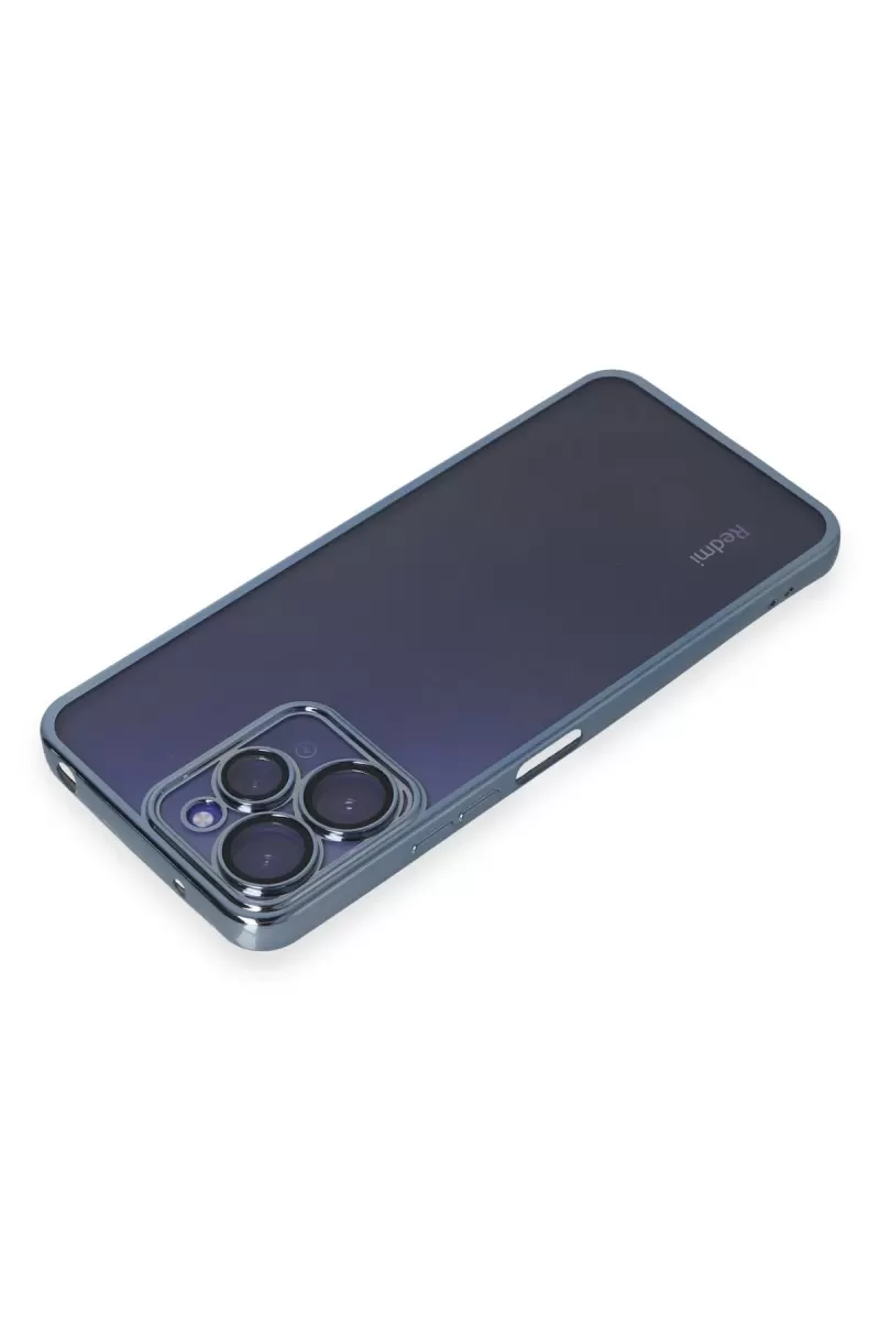 Newface Xiaomi Redmi 12 Kılıf Razer Lensli Silikon - Açık Mavi